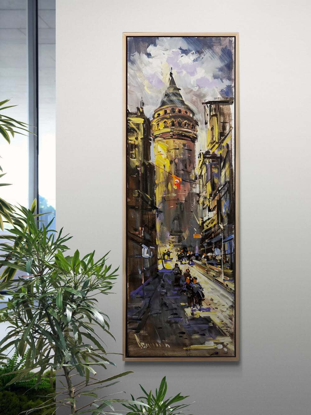 Galata Bir Sokak Yağlı Boya Tablosu