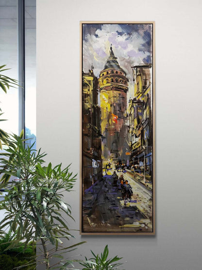 Galata Bir Sokak Yağlı Boya Tablosu