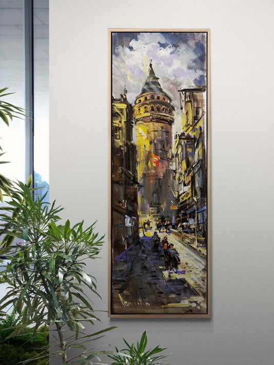 Galata Bir Sokak Yağlı Boya Tablosu