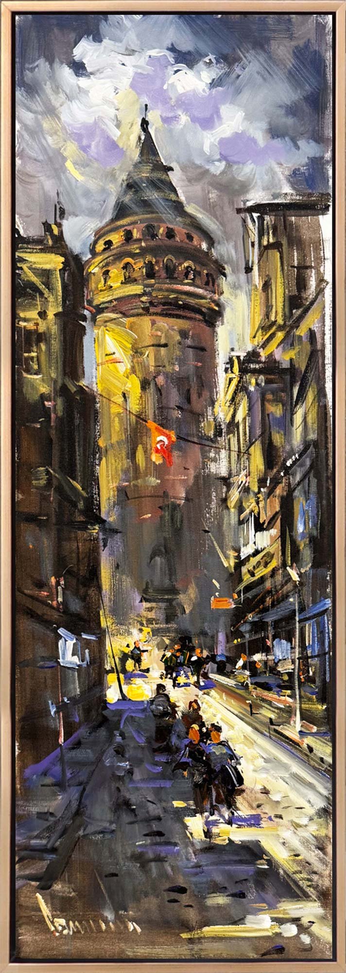 Galata Bir Sokak Yağlı Boya Tablosu