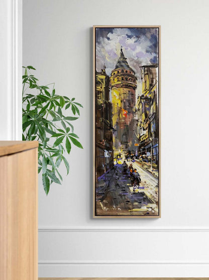Galata Bir Sokak Yağlı Boya Tablosu
