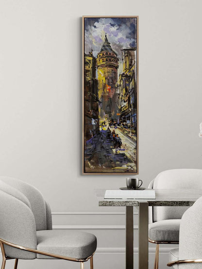 Galata Bir Sokak Yağlı Boya Tablosu