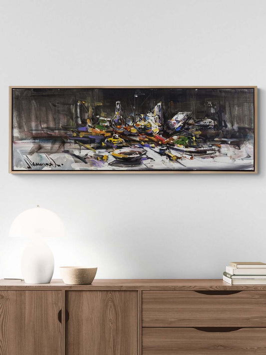 Geceye Kurulan Sofra Yağlı Boya Tablosu