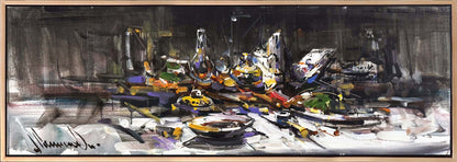 Geceye Kurulan Sofra Yağlı Boya Tablosu