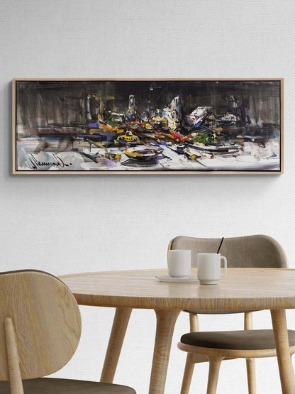 Geceye Kurulan Sofra Yağlı Boya Tablosu