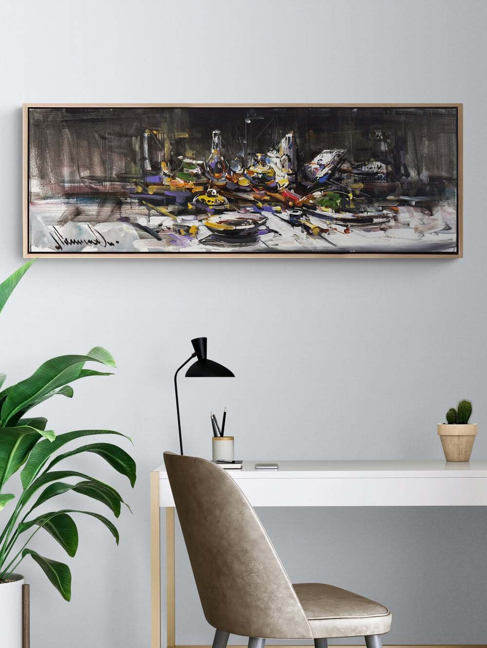 Geceye Kurulan Sofra Yağlı Boya Tablosu