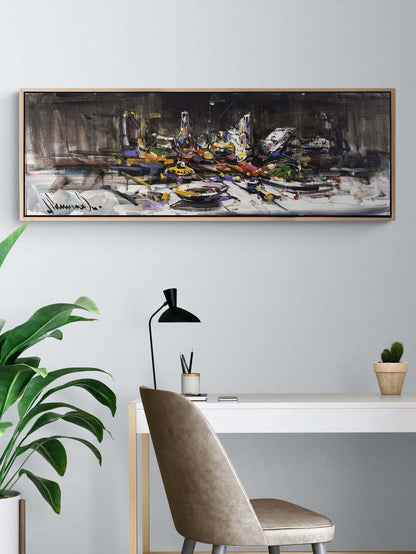 Geceye Kurulan Sofra Yağlı Boya Tablosu