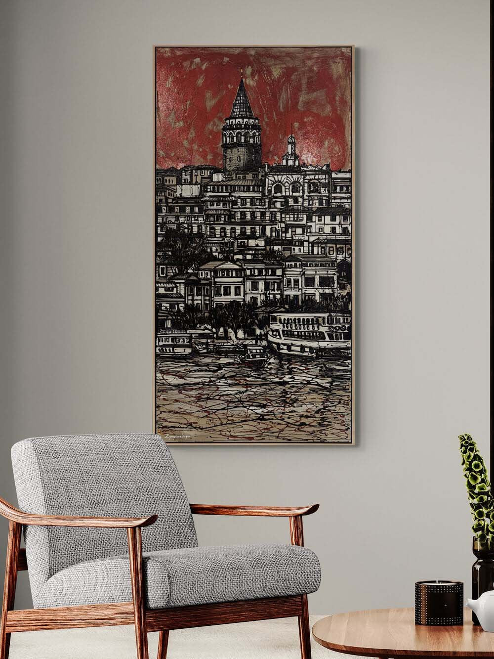 Galata’dan Yansıyan Yağlı Boya Tablosu