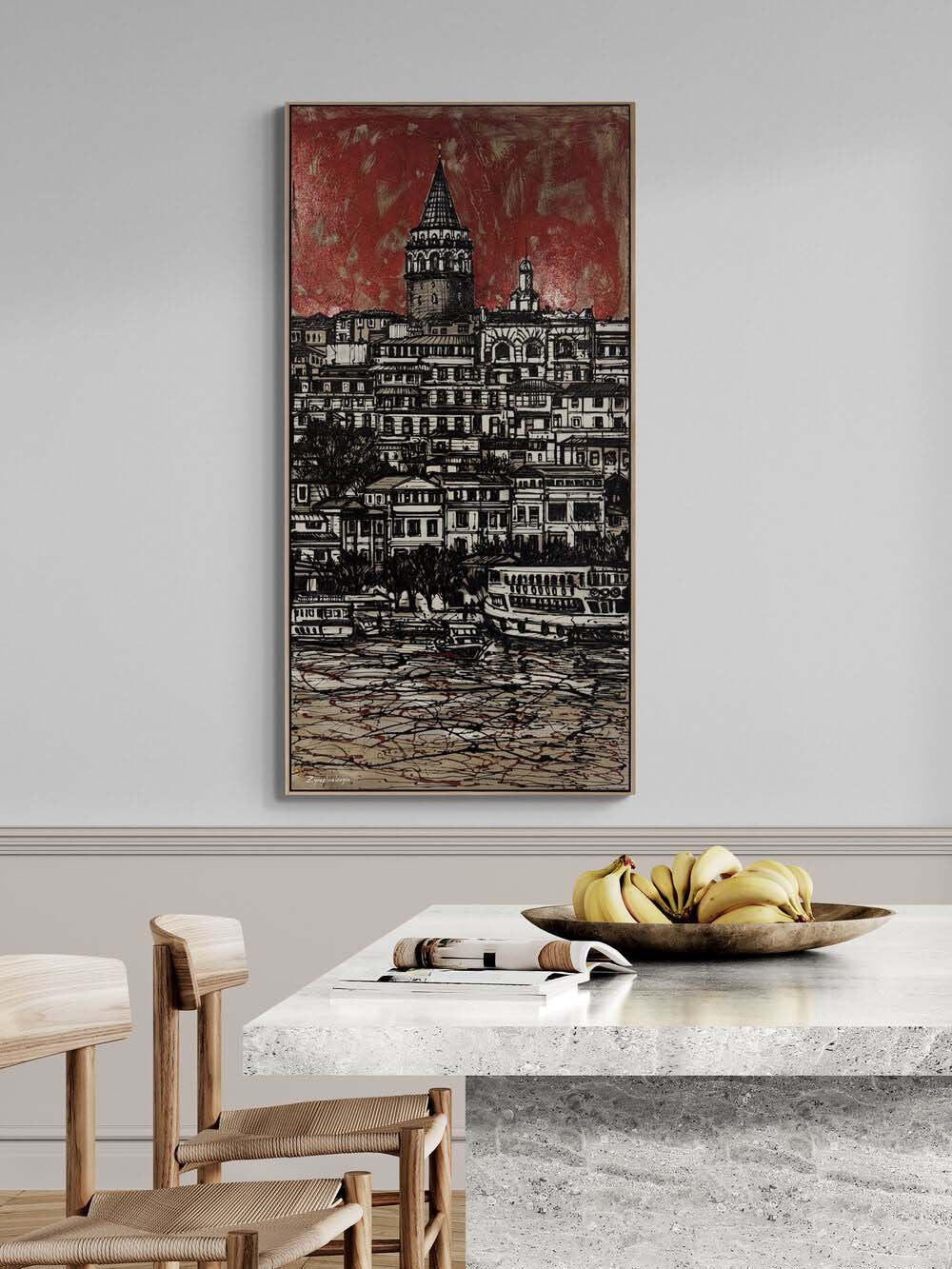 Galata’dan Yansıyan Yağlı Boya Tablosu