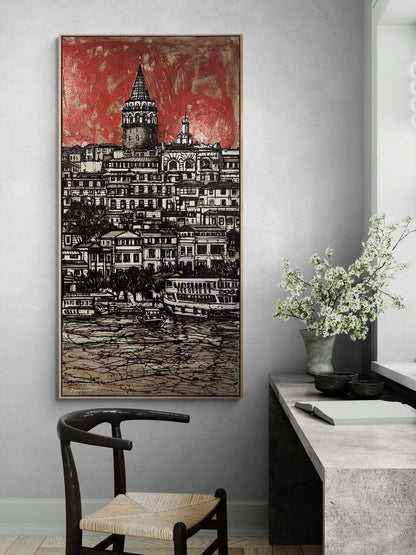 Galata’dan Yansıyan Yağlı Boya Tablosu