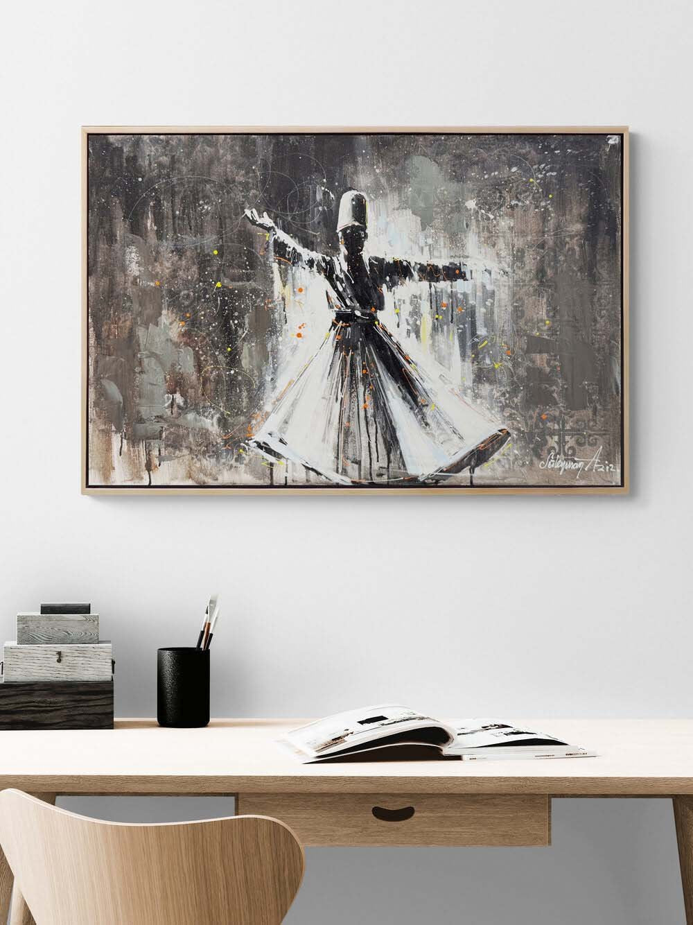 Semazenin Işığında Yağlı Boya Tablosu