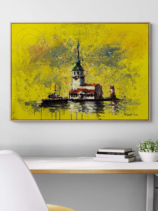 Kız Kulesinde Rüyalar Yağlı Boya Tablosu