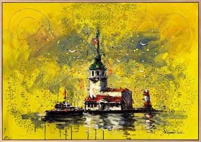 Kız Kulesinde Rüyalar Yağlı Boya Tablosu