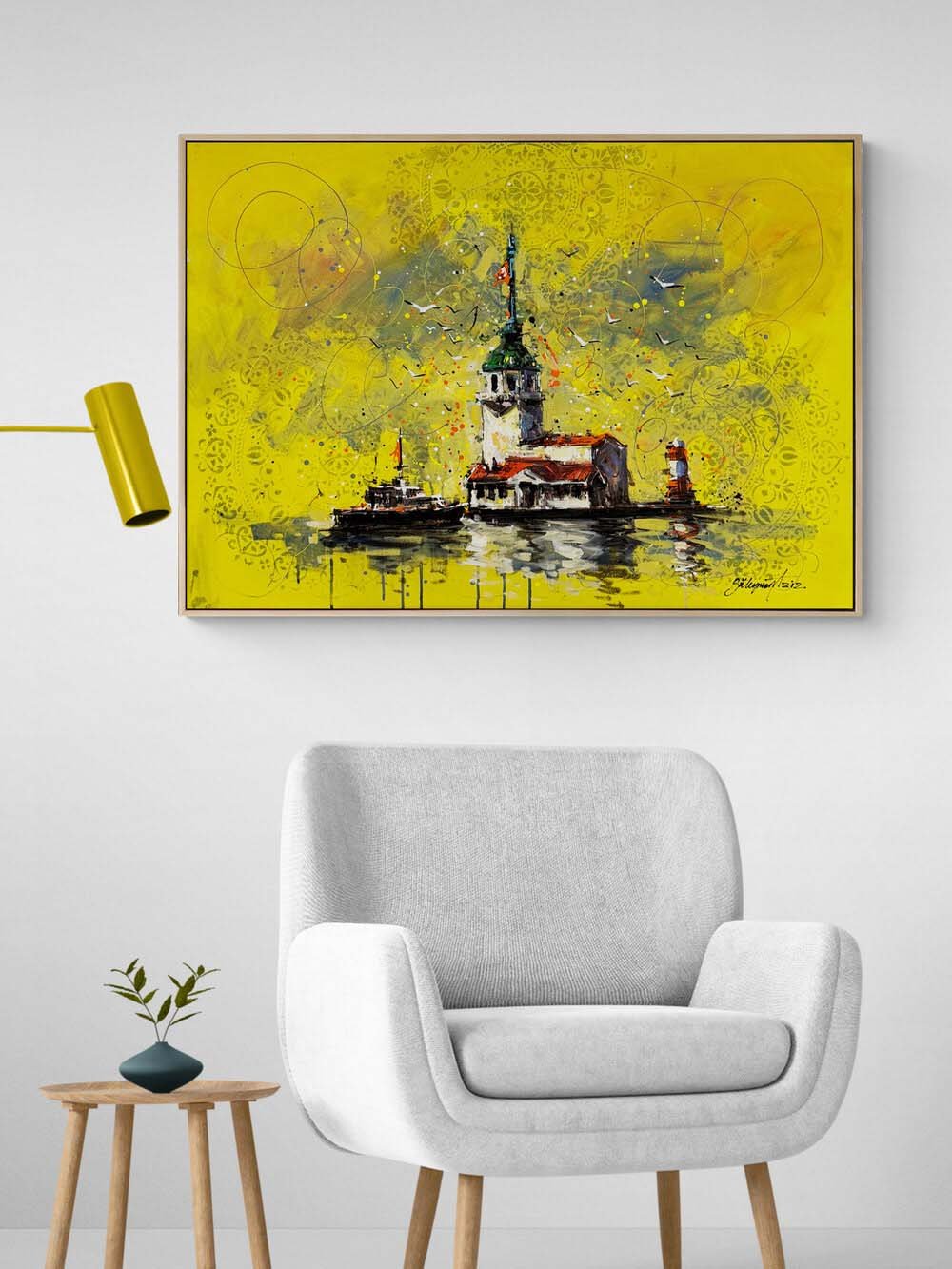 Kız Kulesinde Rüyalar Yağlı Boya Tablosu