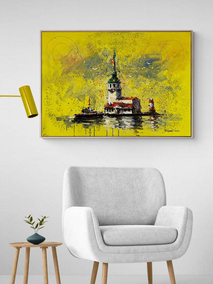 Kız Kulesinde Rüyalar Yağlı Boya Tablosu