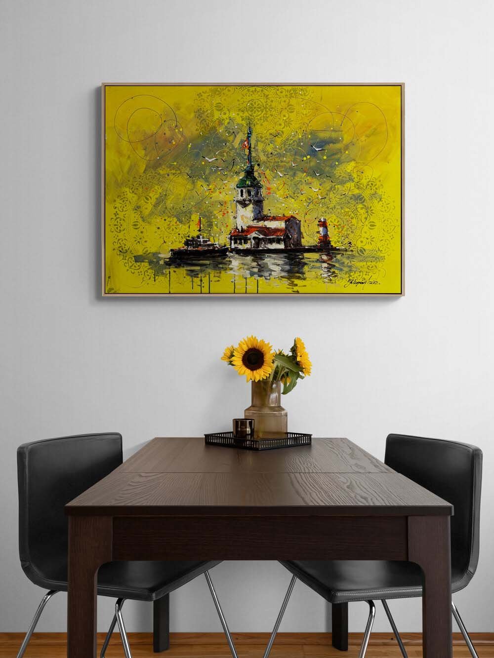 Kız Kulesinde Rüyalar Yağlı Boya Tablosu