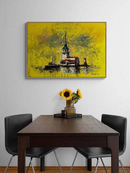 Kız Kulesinde Rüyalar Yağlı Boya Tablosu