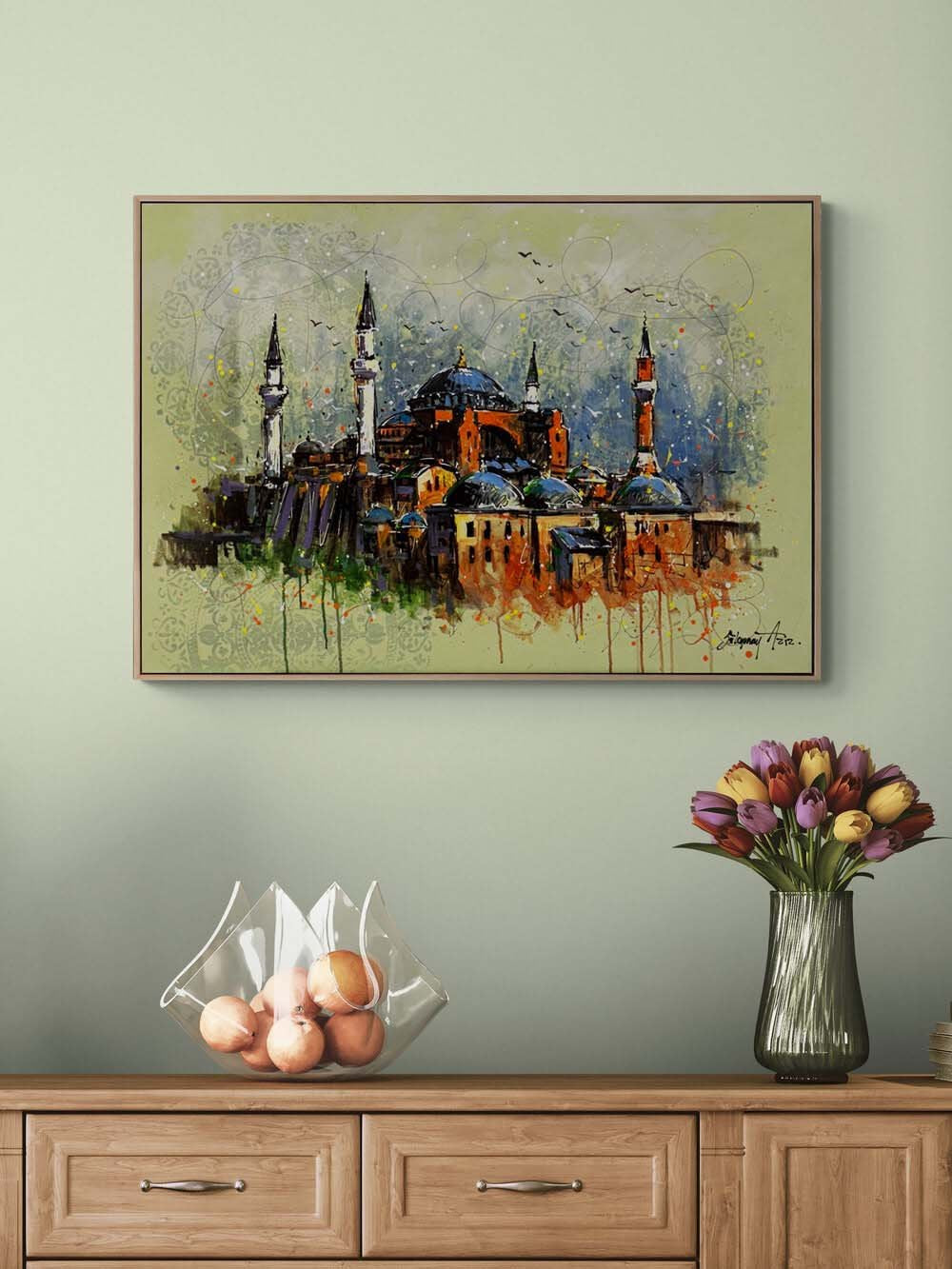 İhtişamlı Ayasofya Cami Yağlı Boya Tablosu