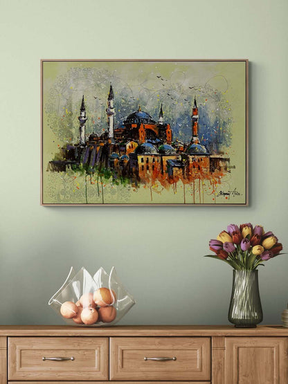 İhtişamlı Ayasofya Cami Yağlı Boya Tablosu
