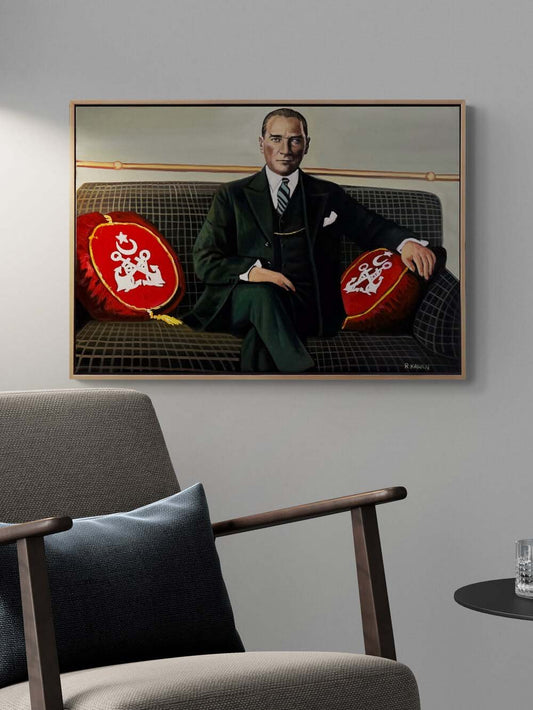 Cumhuriyetin Yüzü Atatürk Yağlı Boya Tablosu