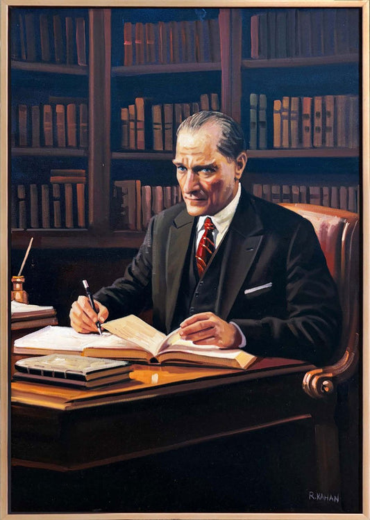Mustafa Kemal ve Sözleri Yağlı Boya Tablosu