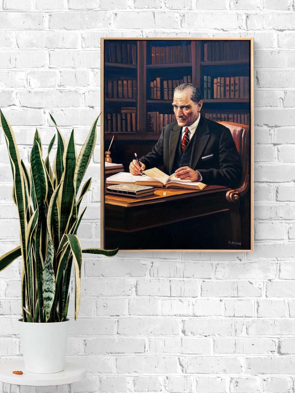 Mustafa Kemal ve Sözleri Yağlı Boya Tablosu