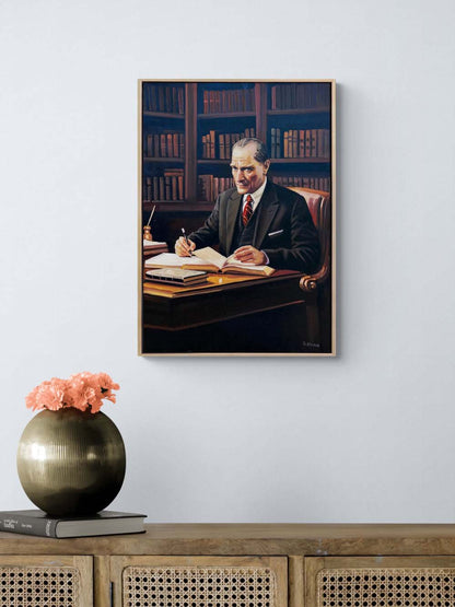 Mustafa Kemal ve Sözleri Yağlı Boya Tablosu