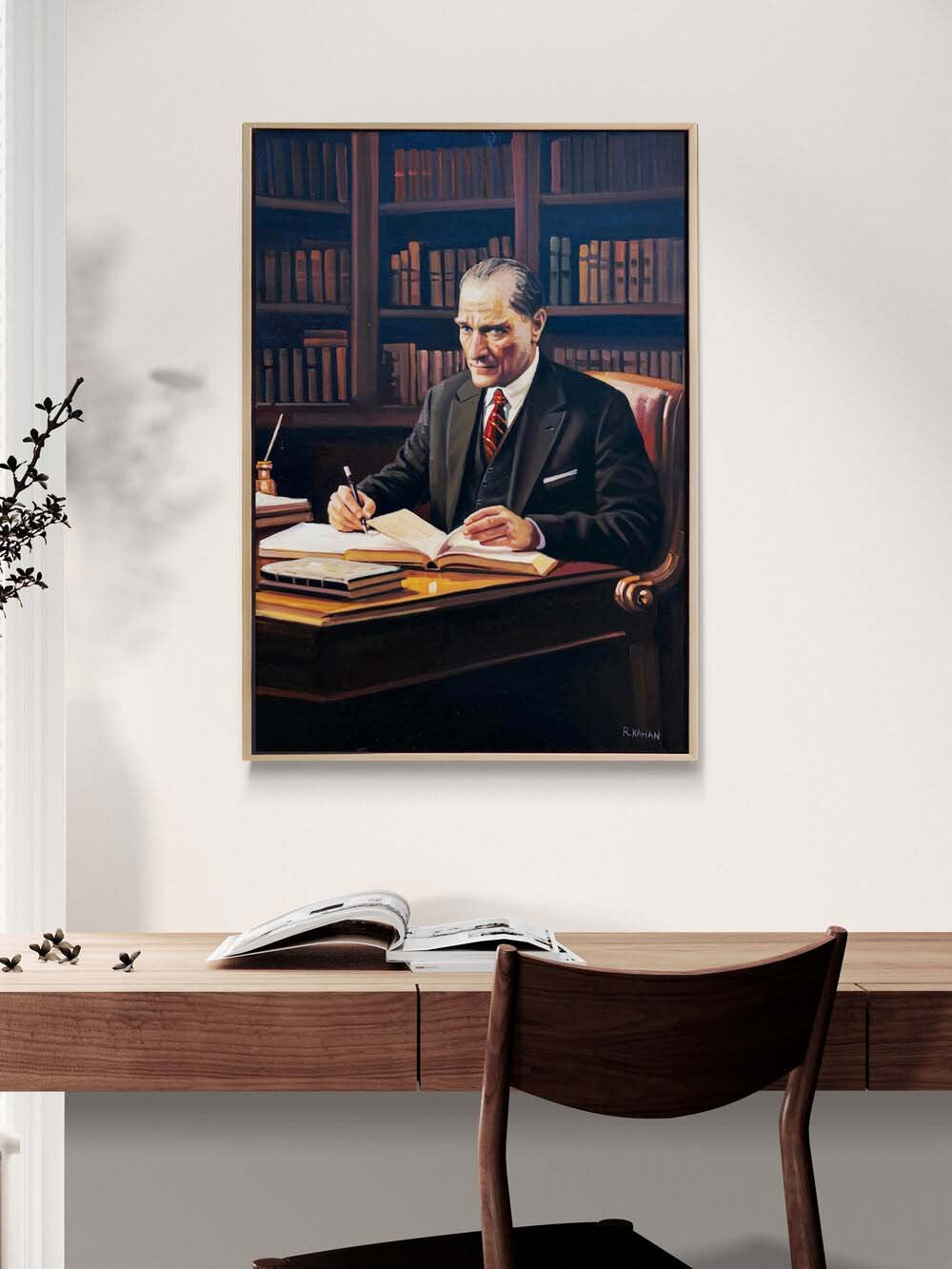 Mustafa Kemal ve Sözleri Yağlı Boya Tablosu