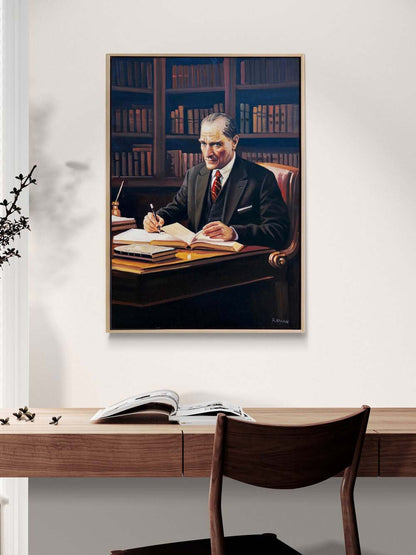 Mustafa Kemal ve Sözleri Yağlı Boya Tablosu