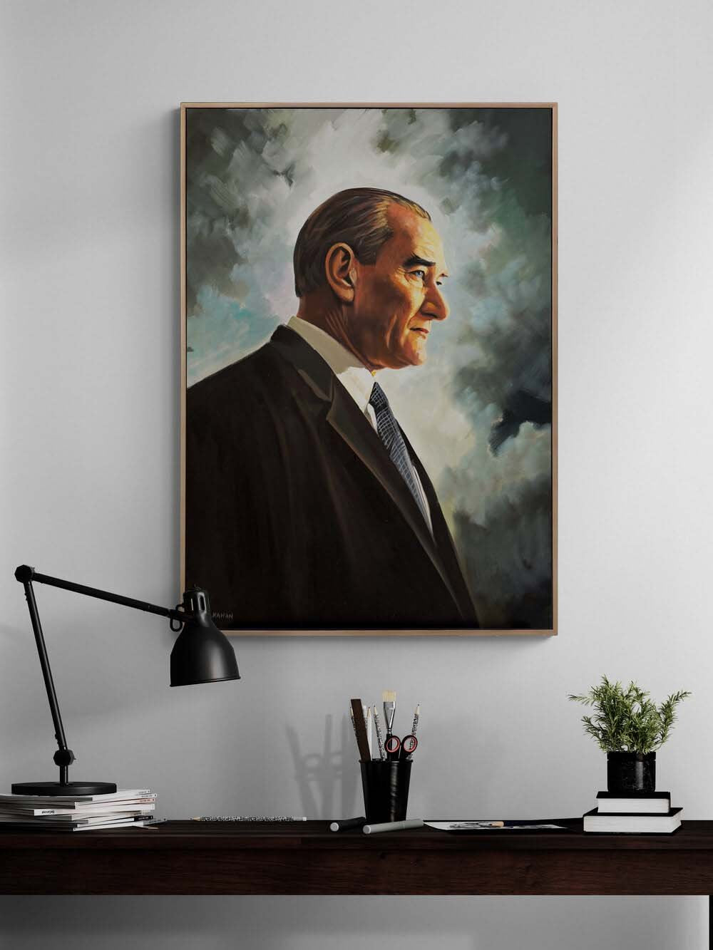 Liderin Gölgesinde Yağlı Boya Tablosu