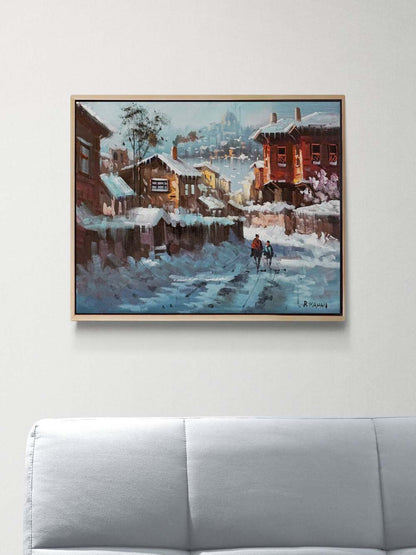 Karlı Sabahlar Yağlı Boya Tablosu