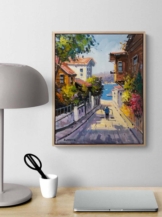 Üsküdar Sokakları Yağlı Boya Tablosu