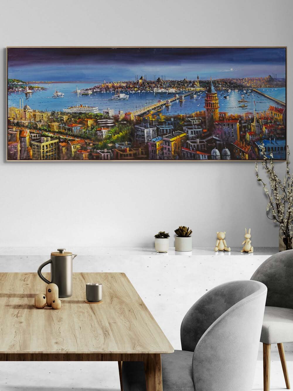 Mavinin Kalbi İstanbul Yağlı Boya Tablosu