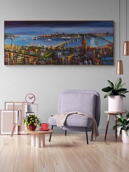 Mavinin Kalbi İstanbul Yağlı Boya Tablosu