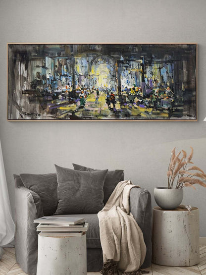 Çarşıda Zaman Yağlı Boya Tablosu