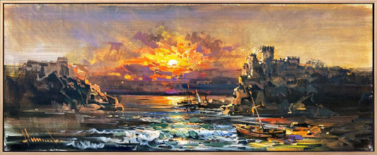 Efsanevi Kale Manzarası Yağlı Boya Tablosu