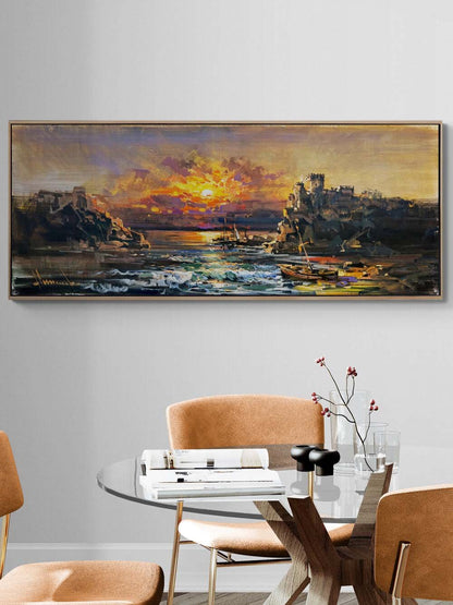 Efsanevi Kale Manzarası Yağlı Boya Tablosu