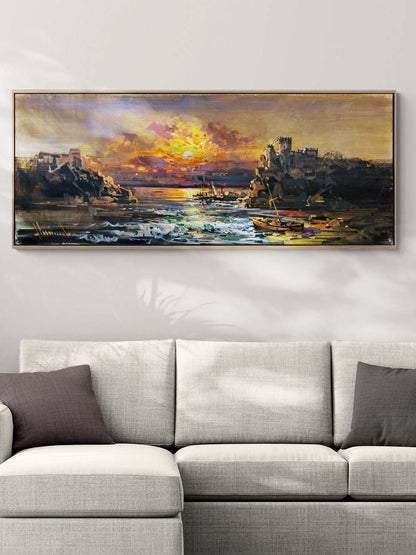 Efsanevi Kale Manzarası Yağlı Boya Tablosu