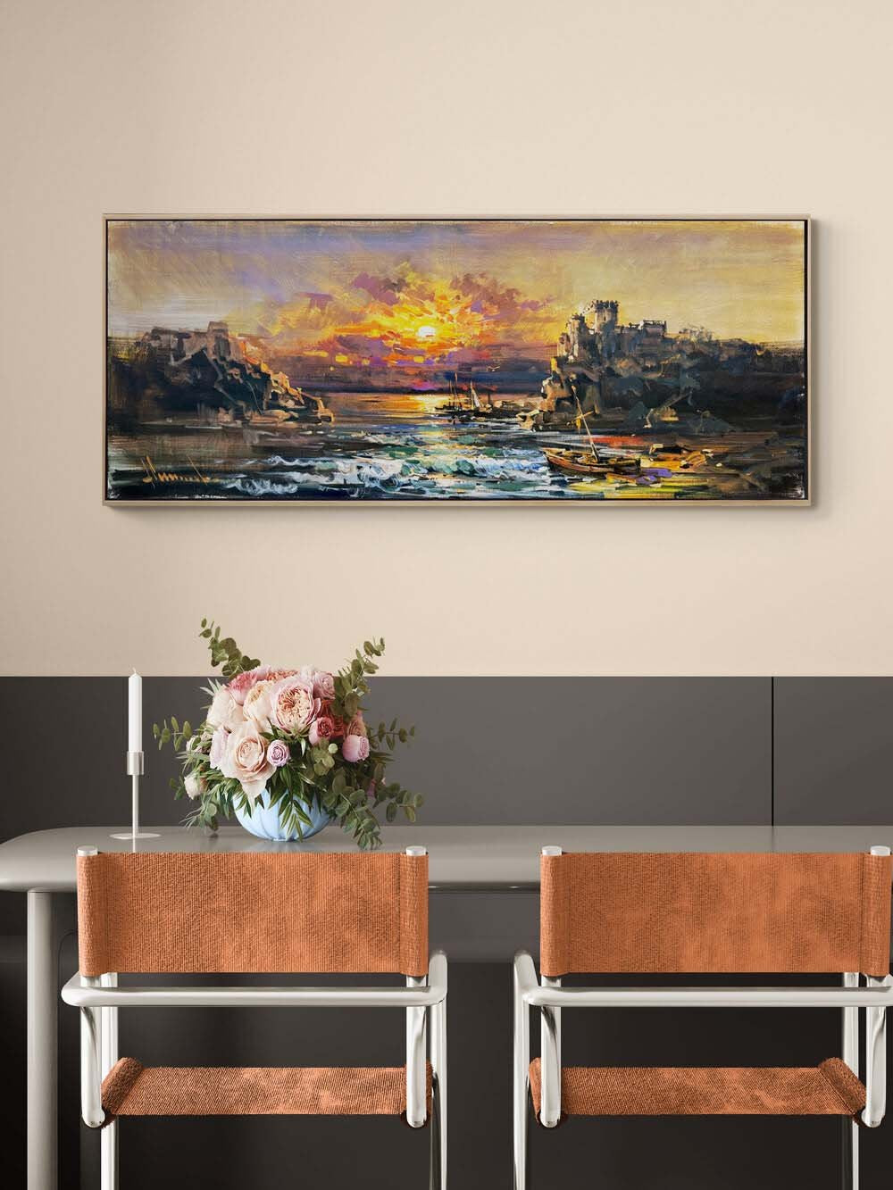 Efsanevi Kale Manzarası Yağlı Boya Tablosu