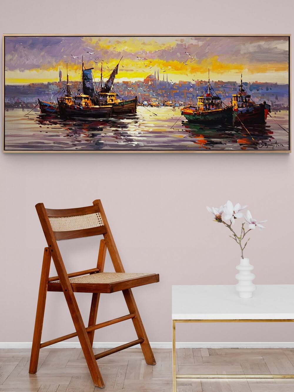 Boğazın Dokusunda Yağlı Boya Tablosu