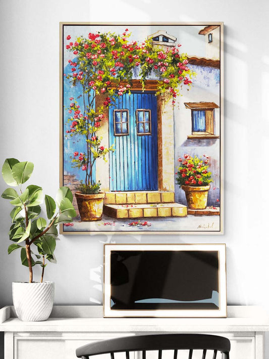 Çiçekli Gönül Kapısı Yağlı Boya Tablosu Simurg Sanatevi