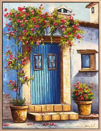 Çiçekli Gönül Kapısı Yağlı Boya Tablosu Simurg Sanatevi