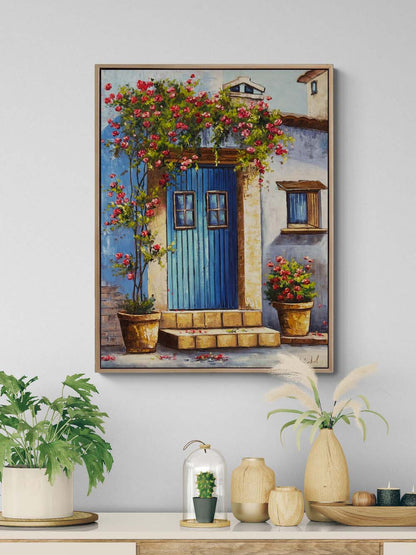 Çiçekli Gönül Kapısı Yağlı Boya Tablosu Simurg Sanatevi