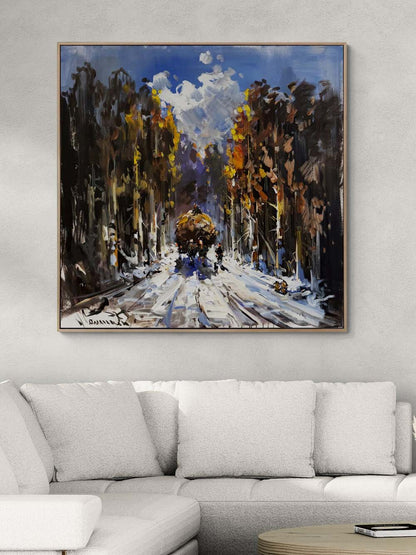 Karlar Altında Yaşam Yağlı Boya Tablosu