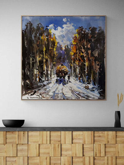 Karlar Altında Yaşam Yağlı Boya Tablosu