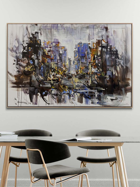 Kozmopolik Bir Şehir Yağlı Boya Tablosu