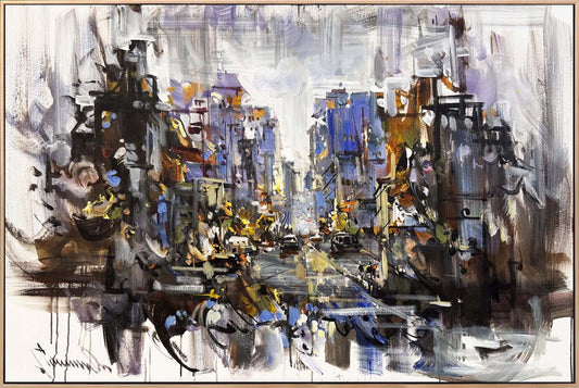 Kozmopolik Bir Şehir Yağlı Boya Tablosu