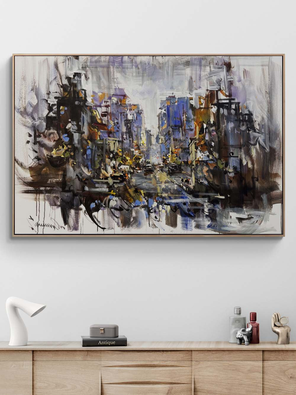 Kozmopolik Bir Şehir Yağlı Boya Tablosu