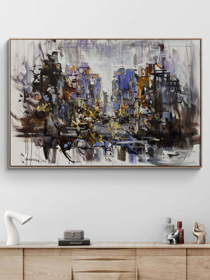 Kozmopolik Bir Şehir Yağlı Boya Tablosu