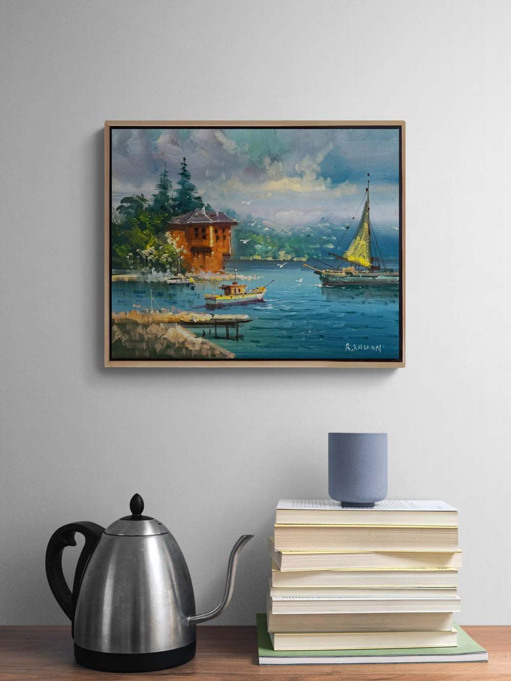 Çengelköy'den Rıhtıma Yağlı Boya Tablosu